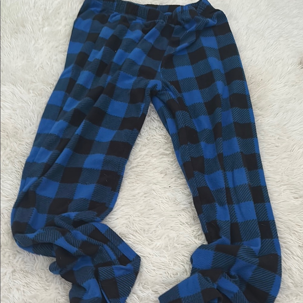 Blue and Black Plaid Pajama Pants